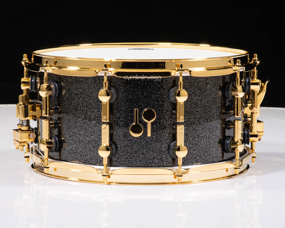 Sonor SQ2 14x7 Beech Snare Drum - Black Sparkle - Ebony Interior