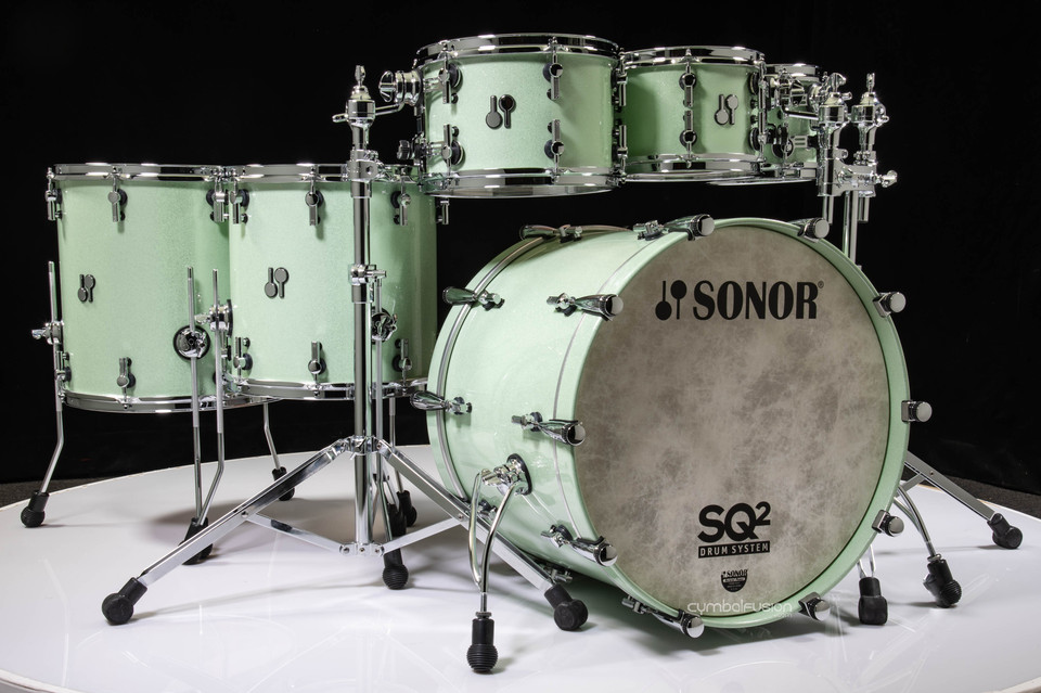 Sonor SQ2 6pc Beech Kit - Mint Sparkle w/African Marble