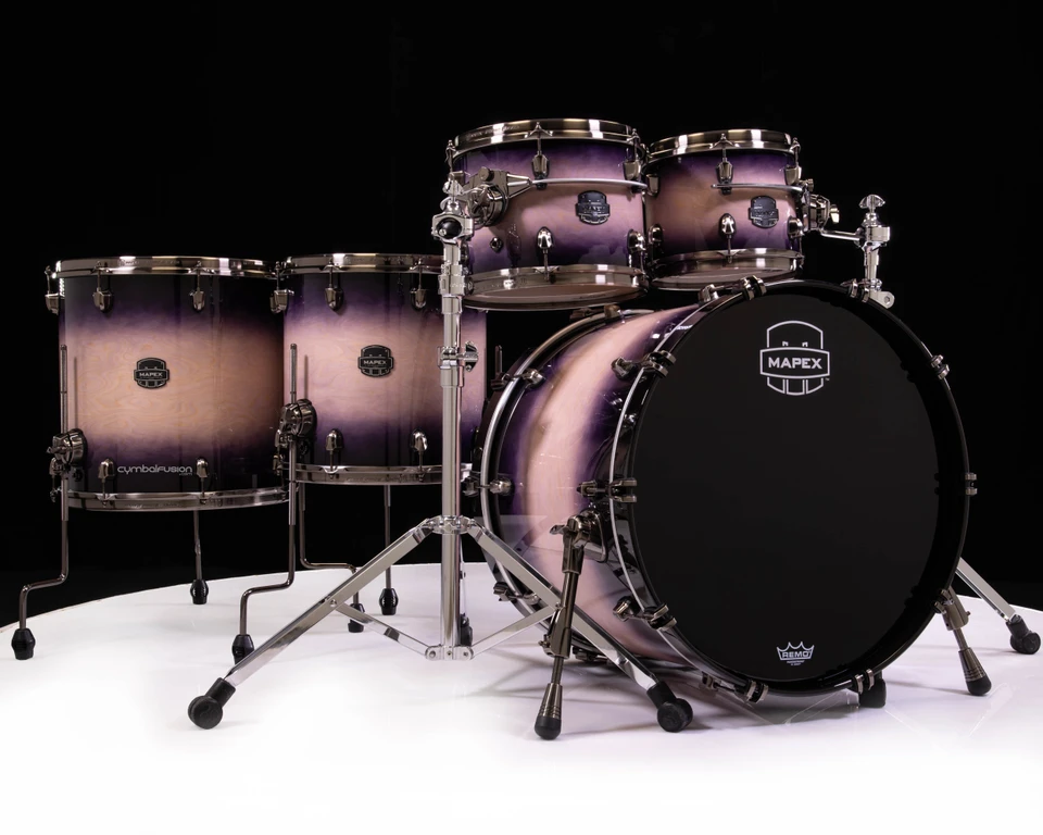 Mapex Saturn Evolution Workhorse 5-Piece Shell Pack Without Snare - Exotic Violet Burst