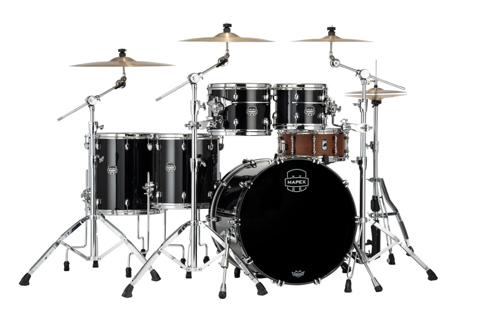 Mapex Saturn Evolution Workhorse 5-Piece Shell Pack Without Snare - Piano Black