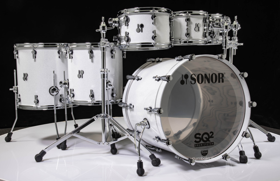 Sonor SQ2 6pc Beech Kit - White Sparkle w/ Snow Tiger Interior