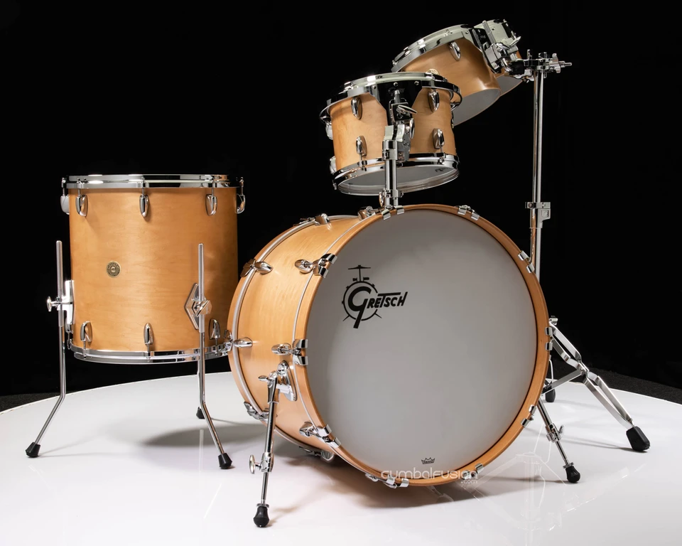 Gretsch USA Custom 5pc Satin Natural 8/10/12/16/22 w/Concert Toms