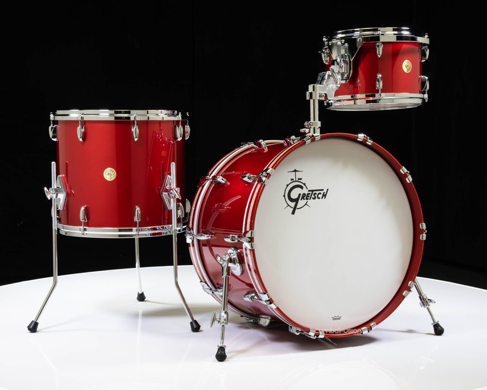 Gretsch USA Custom 3pc Candy Apple Red with Silver Glass Inlay