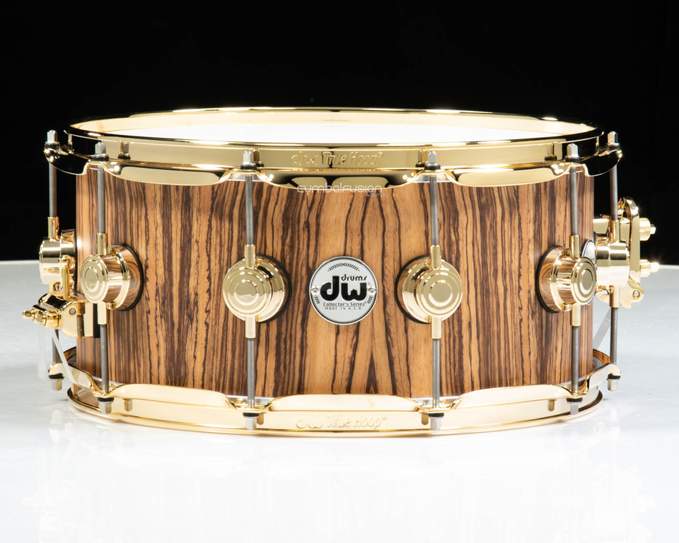 DW Collector's 6.5x14 Maple - Hard Satin over Zebrawood w/Gold HW