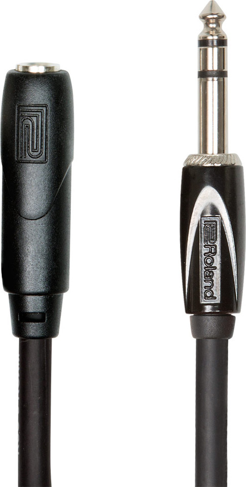 Roland 25ft Headphone Extension Cable, 1/4 TRS Male to Female - Black Series(RHC-25-1414) (RHC-25-1414)