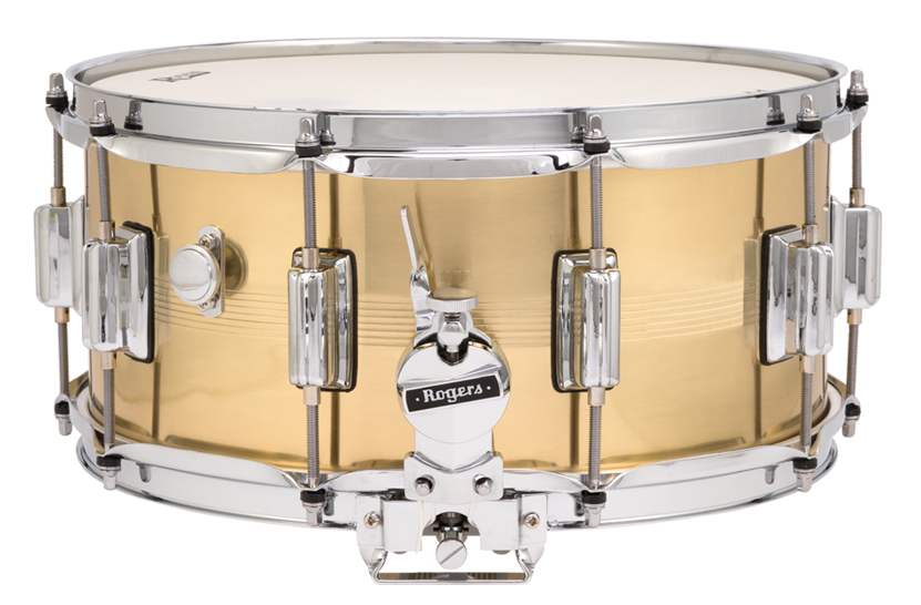 Rogers Dyna-Sonic B7 Brass 6.5x14 7-Line Snare Drum (37BN)