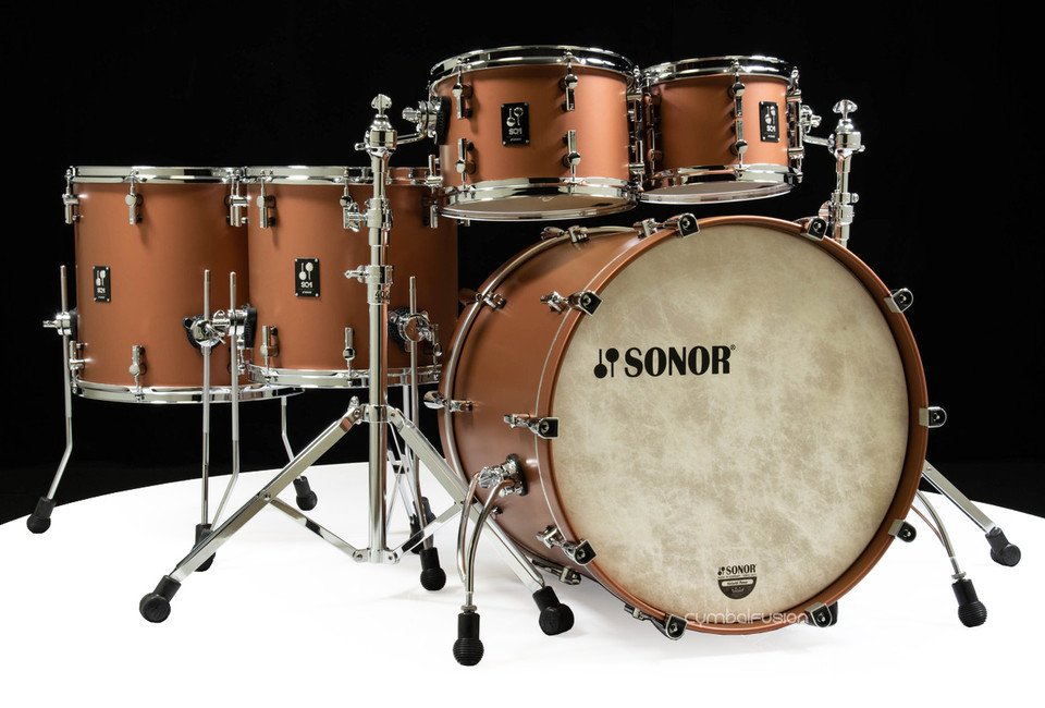 Sonor SQ1 22" 5-piece Shell Pack - Satin Copper Brown 10/12/14/16/22