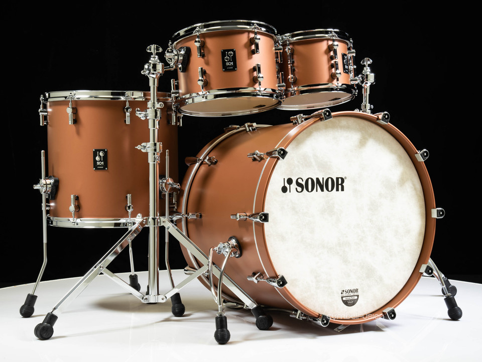 Sonor SQ1 22" 4-piece Shell Pack - Satin Copper Brown 10/12/16/22