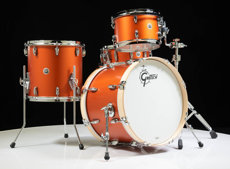 Gretsch Brooklyn 4pc Kit 12/14/20/14SD - Satin Tangerine Metallic