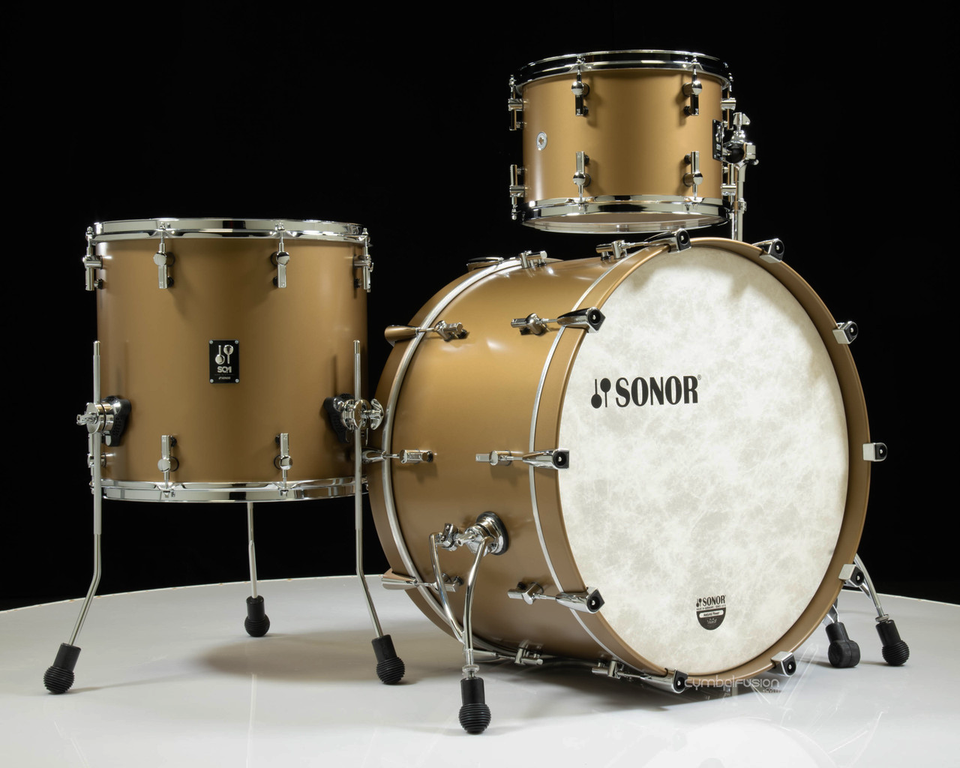 Sonor SQ1 24" 3-piece Shell Pack - Satin Gold Metallic (SQ1-324NMC-SGM)