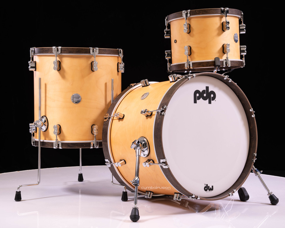 PDP Concept Maple Classic 3pc 13/16/20 - Natural with Walnut Hoops