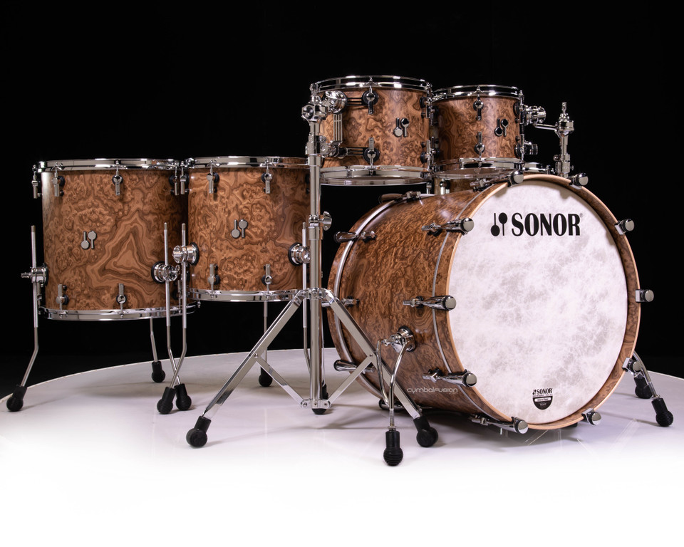 Sonor SQ2 6pc Maple Kit 10/12/14/16/22/14 - Chocolate Burl Semi-Gloss