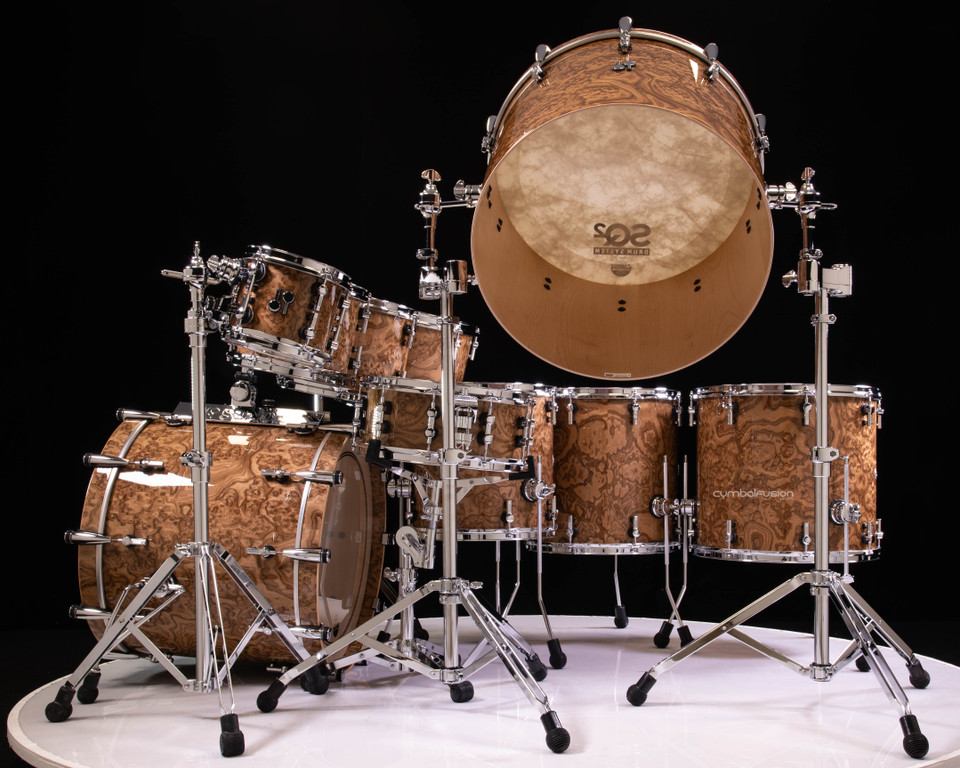 Sonor SQ2 10pc Maple Kit with Gong Drum - Chocolate Burl High Gloss