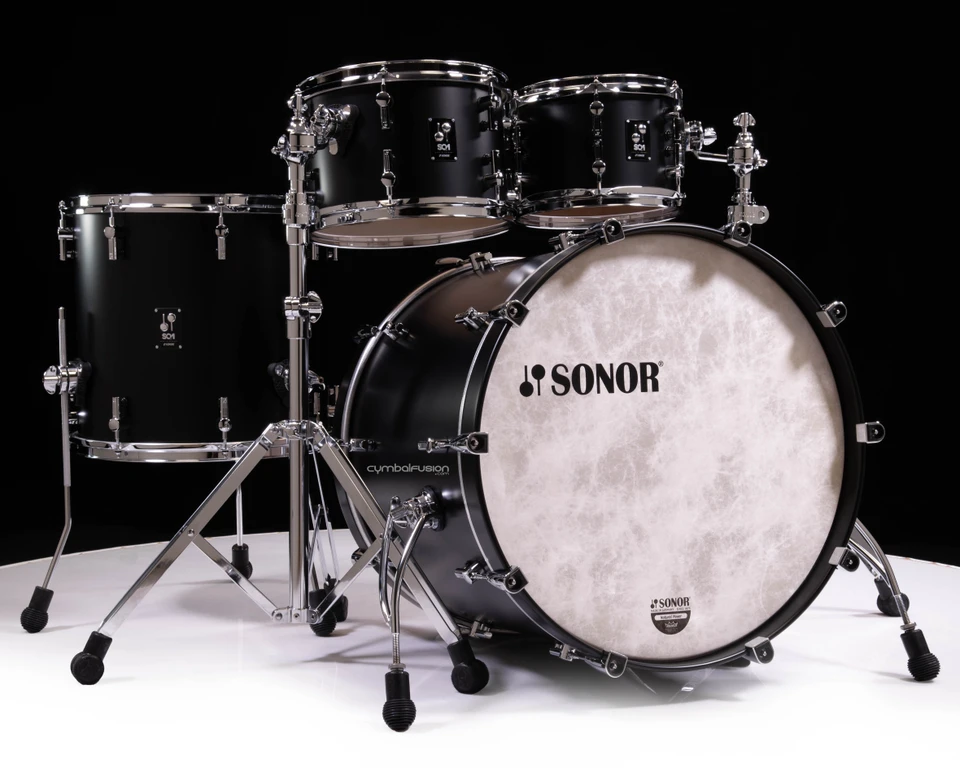 Sonor SQ1 22" 4pc Kit - GT Black **NEW 2022 Matching Hoops**