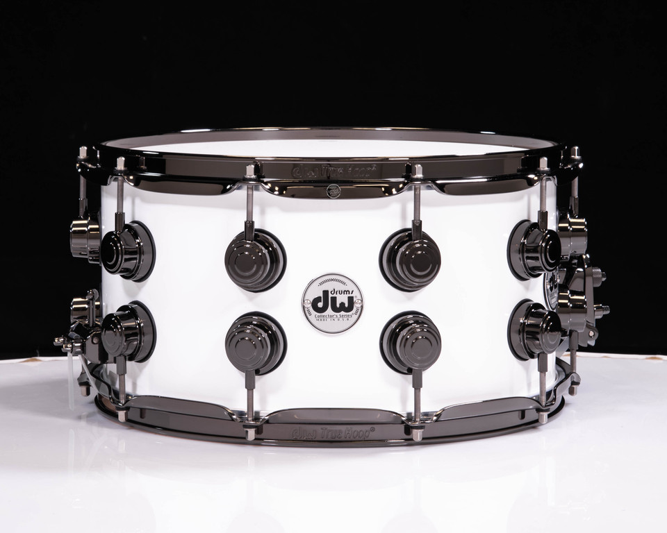 DW Collector's 7x14 SSC Maple Snare - Gloss White w/ Black Nickel