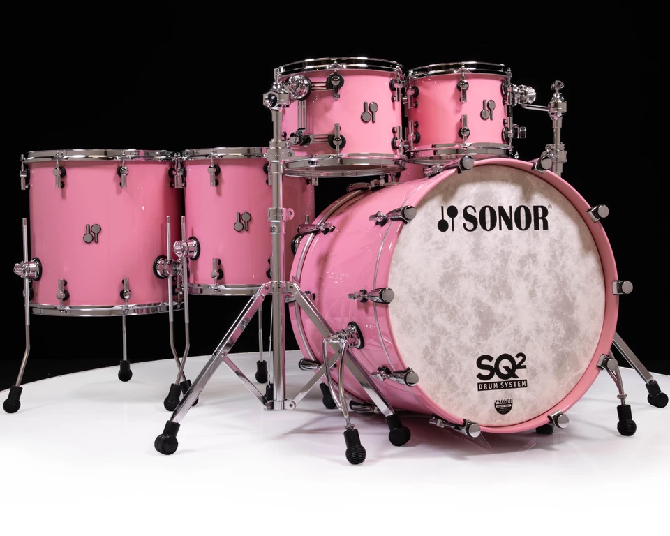 Sonor SQ2 6pc Beech Kit - Light Pink High Gloss 10/12/14/16/22/14SD (1027399-2)