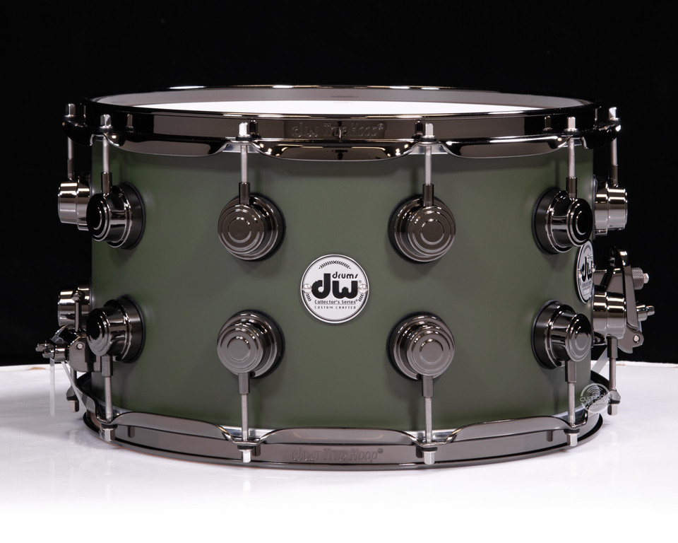 DW Collector's 8x14 Snare - Satin Toy Tank Green