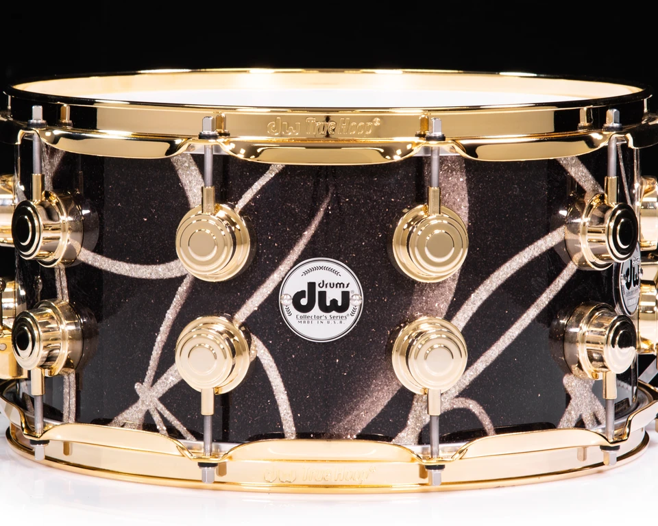 DW Collector's Series 7x14 Snare Drums - Smoke Glass Contrails w/Gold