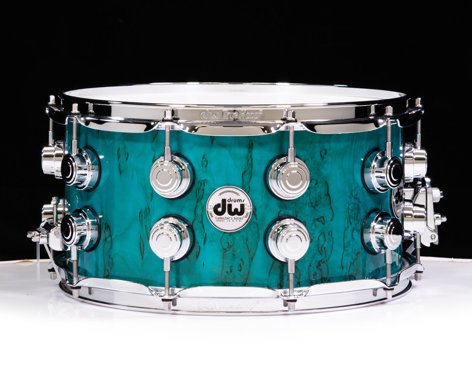 DW Collector's 7x14 Birch Snare Drum - Candy Blue over Kurillian Birch (1268832)