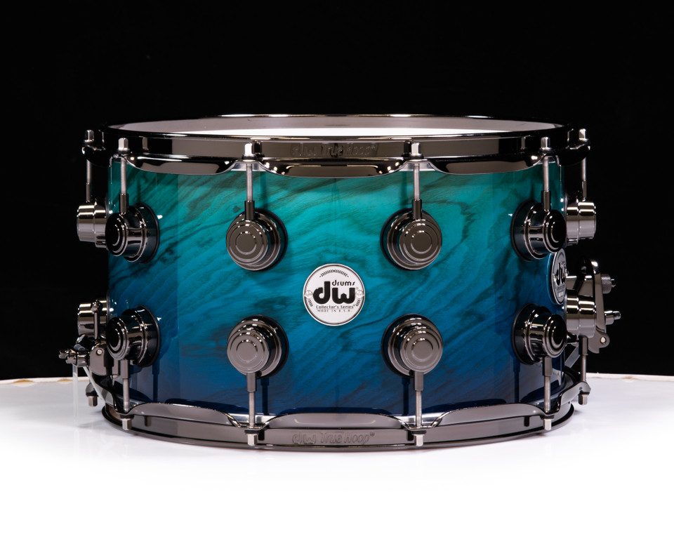 DW Collector's 8x14 Maple Snare - Electric Blue to Pale Blue Fade (DRX60814SSN-1268865 )