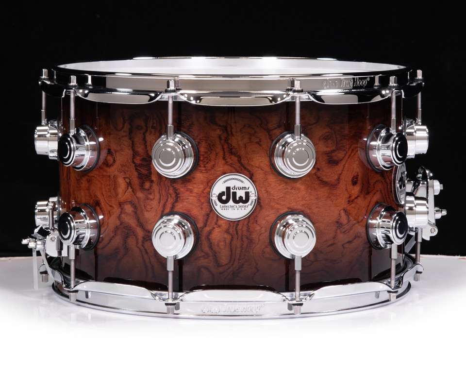 DW Collector's 8x14 Birch Snare - Candy Black Burst over Bubinga