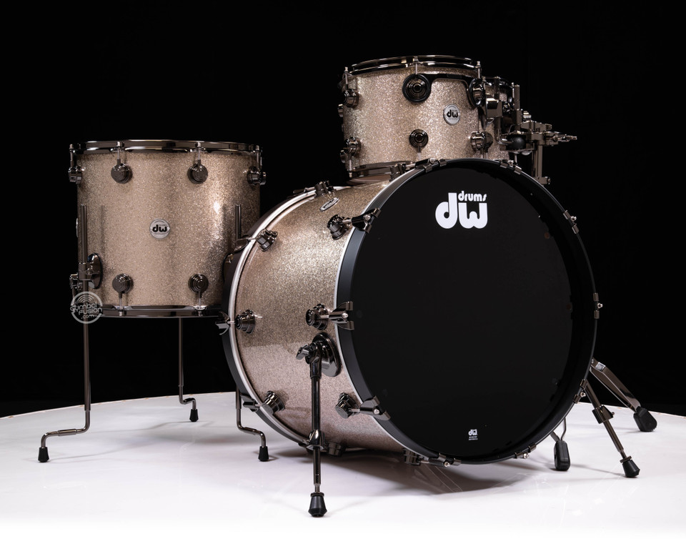 DW Collector's 4pc SSC Maple Kit Nickel Sparkle Glass w/Black Nickel HW (1280023)