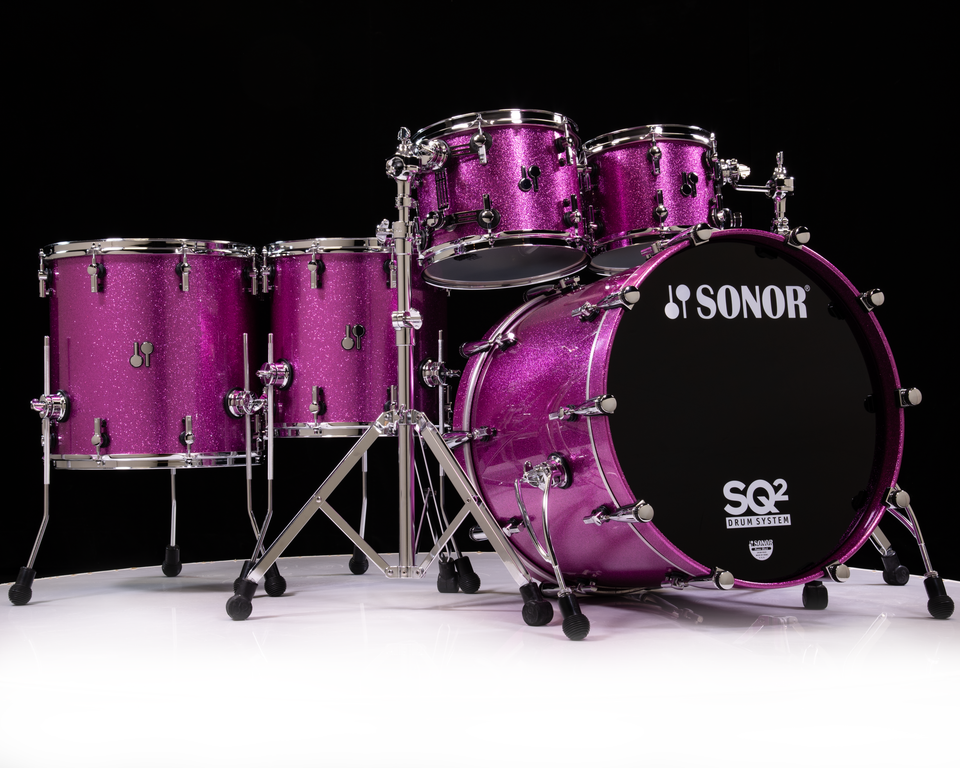 Sonor SQ2 5pc Medium Maple Shell Pack - Bright Violet Sparkle