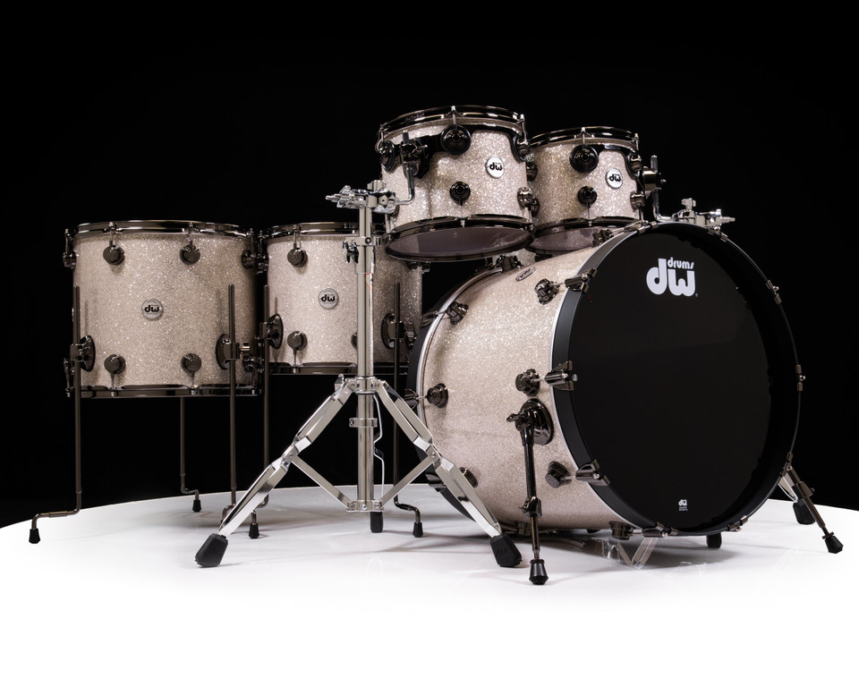 DW Collector's 6pc Purpleheart Kit - Broken Glass w/Black Hoops