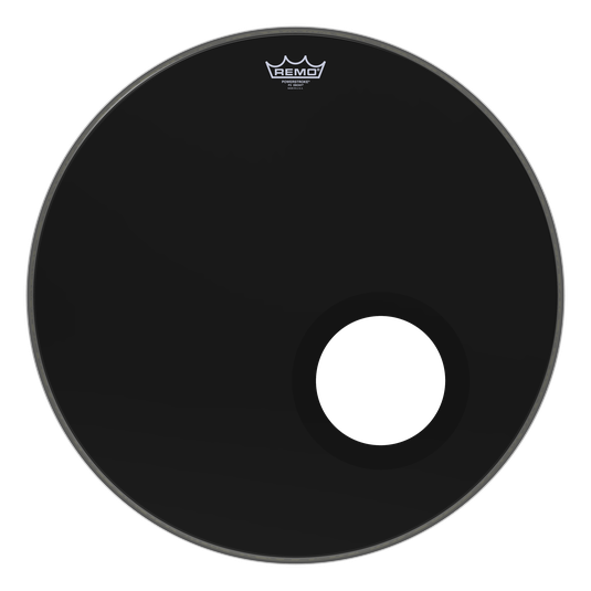 Remo Powerstroke P3 Ebony Bass 22" Drum Head - 5" Black Dynamo