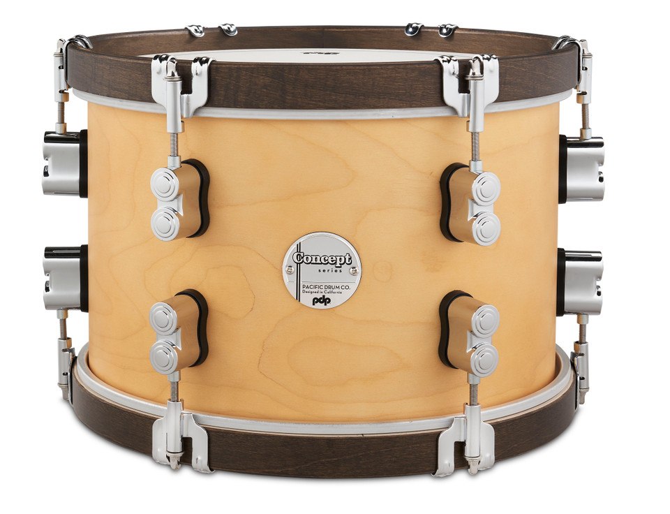 PDP Concept Classic 8x12 Tom Natural Stain with Walnut Hoops