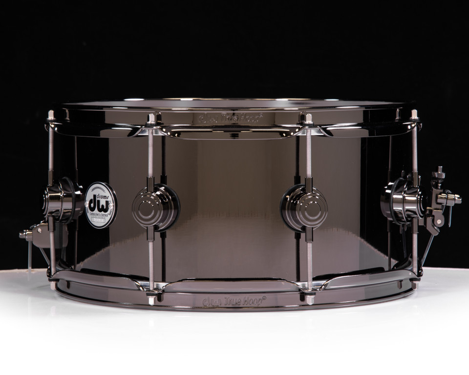 DW Collector's 6.5x14 Black Nickel over Brass 8-Lug w/Black Nickel HW