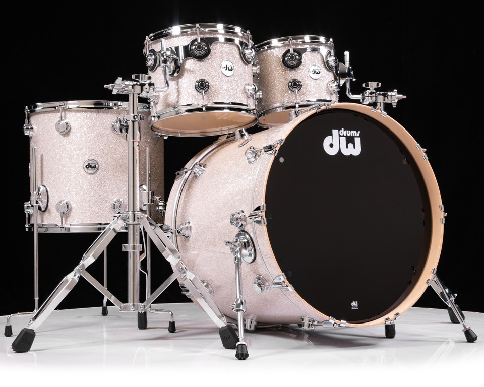 DW Collector's 4pc 333 Maple Kit - Broken Glass w/Chrome HW
