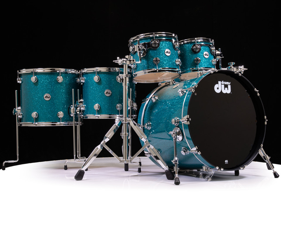 DW Collector's 6pc Maple SSC Maple Kit - Teal Glass w/Chome HW