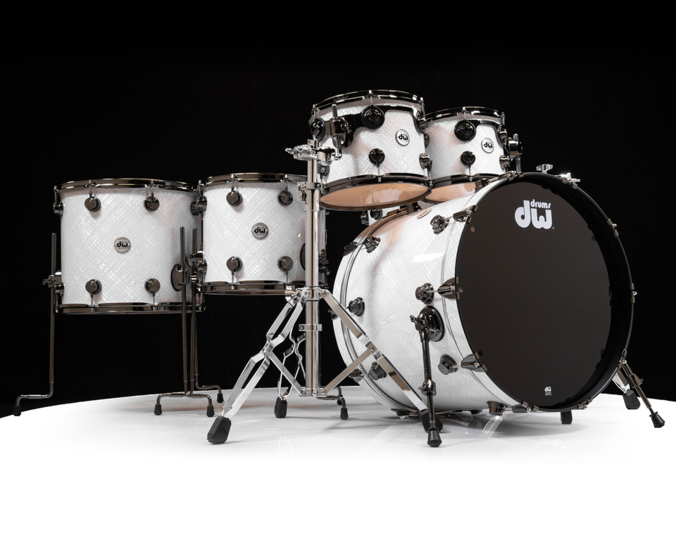 DW Collector's 6pc Maple SSC Kit - White Crystal w/Black Nickel HW
