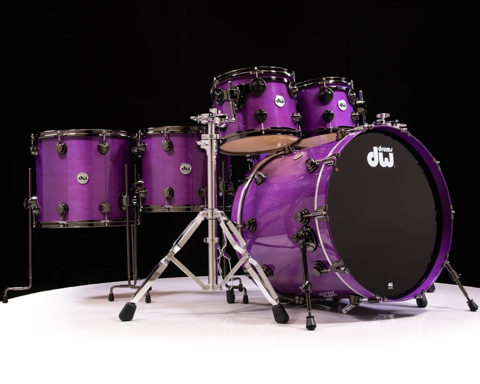 DW Collector's 6pc Maple SSC Kit - Ultraviolet Purple w/Black Nickel HW