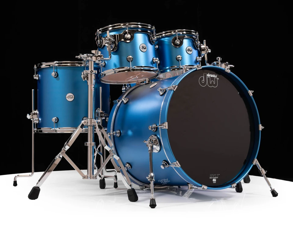 DW Design Series 5pc Kit - Aqua Metallic, CymbalFusion Exclusive (DDLM2215AM)