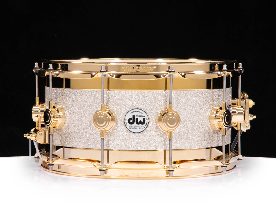 DW Collector's 7x14 SSC Maple Edge Snare - Broken Glass w/Gold HW