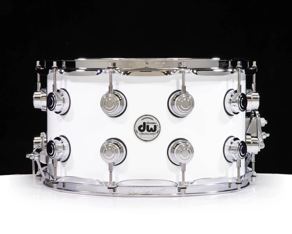 DW Brass Snare Drum 8x14 - Polar White 