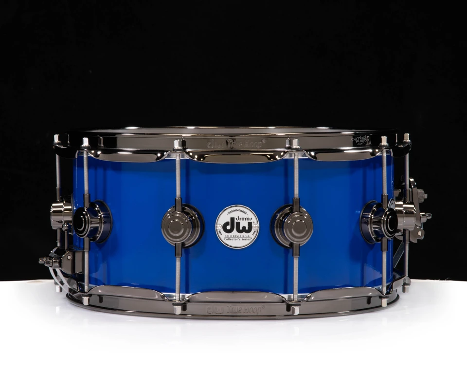 DW Collector's 6.5x14 Brass Snare Drum w/Black Nickel - Yama Blue