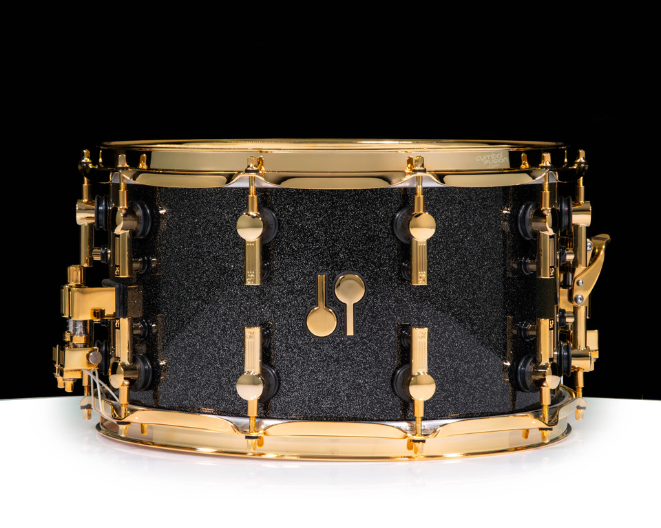 Sonor SQ2 14x8 Medium Maple Snare - Black Sparkle w/Gold Hardware (1045969-2BS)