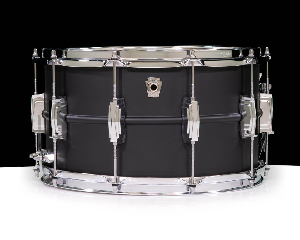 Ludwig LB4291 Stealth Brass 8x14  Flat Black Snare Drum