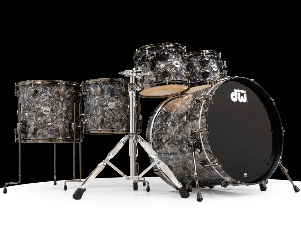 DW Collector's 5pc SSC Maple Kit - Silver Abalone w/Black Nickel HW (1374807)