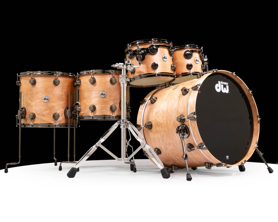 DW Collector's 5pc Pure Birch Kit - Natural Satin Oil w/Black Nickel HW