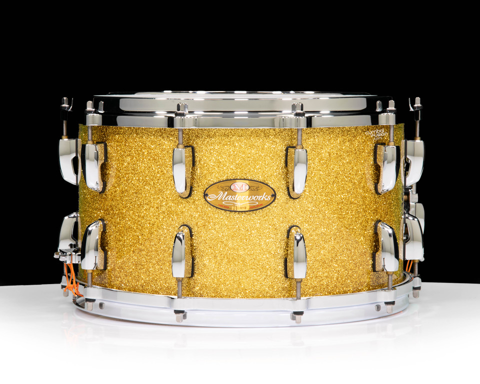Pearl Masterworks 14x8 Studio Shell Snare Drum - Gold Sparkle Lacquer