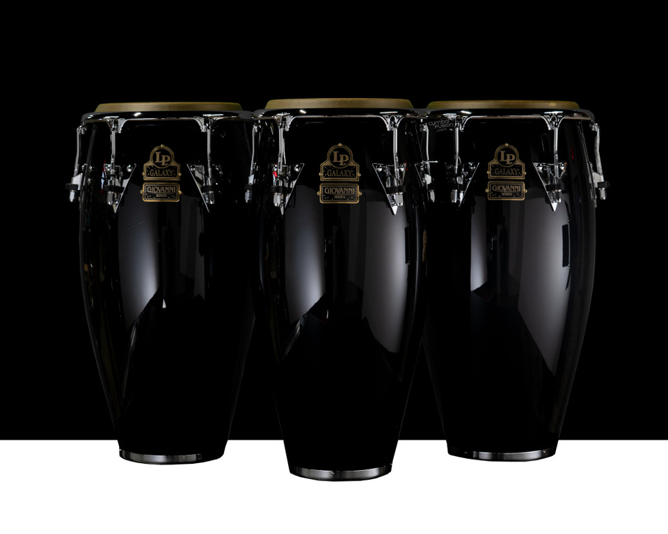 LP Limited Edition Mango Conga Set - Piano Black w/ Chrome