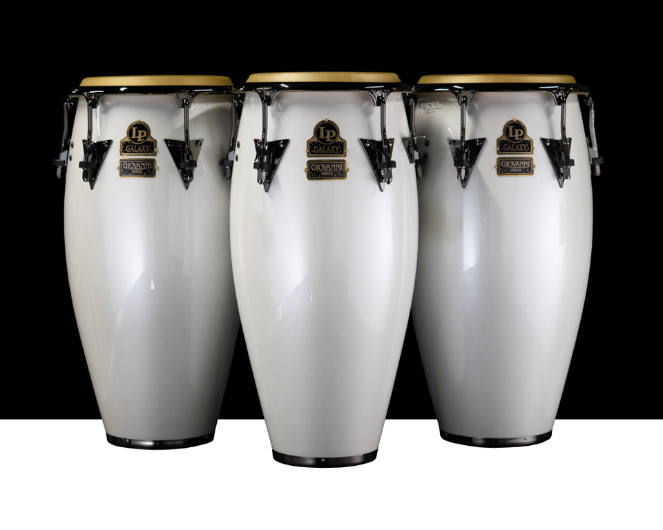 LP Limited Edition Mango Conga Set - Pearl White w/ Black Nickel (LPMANGO-PWBN)