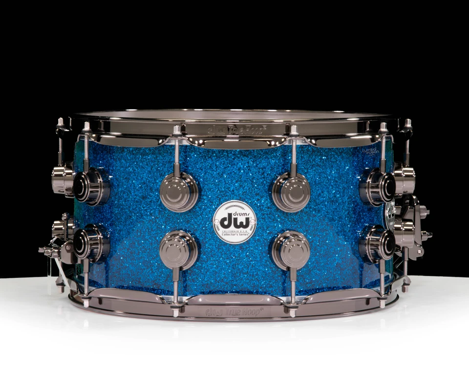 DW Collector's 7x14 SSC Maple Snare Drum - Blue Glass w/Black Nickel (DRX10714SSNRN057)