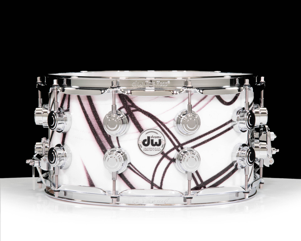 DW Collector's 7x14 SSC Maple Snare - White Glass Contrails w/Chrome (DRX10714SSCRC077)