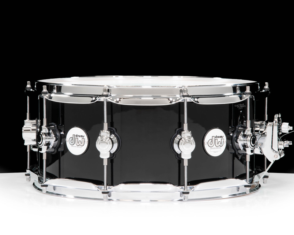 DW Design Series 6x14 Maple Snare Drum - Piano Black (DDLG0614SSPB)