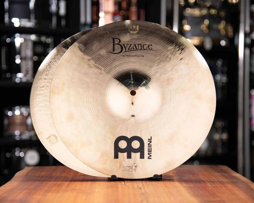 Meinl Byzance Brilliant 14" Medium Hihat, pair  Used Store Demo